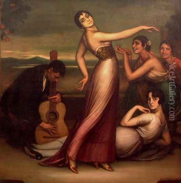 Alegrias Oil Painting - Julio de Romero de Torres