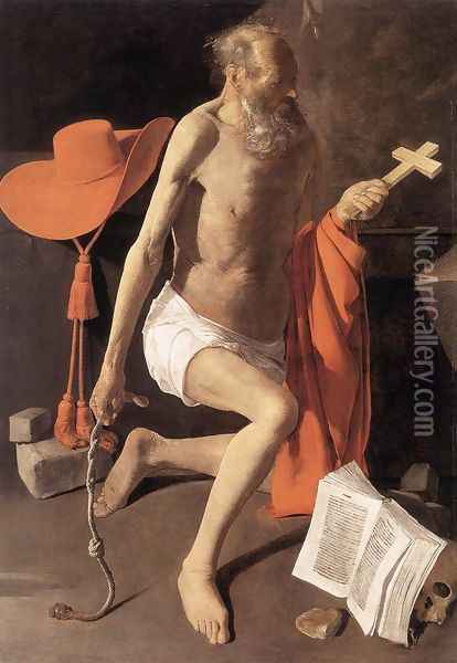 Penitent St Jerome 1620s Oil Painting - Georges de La Tour