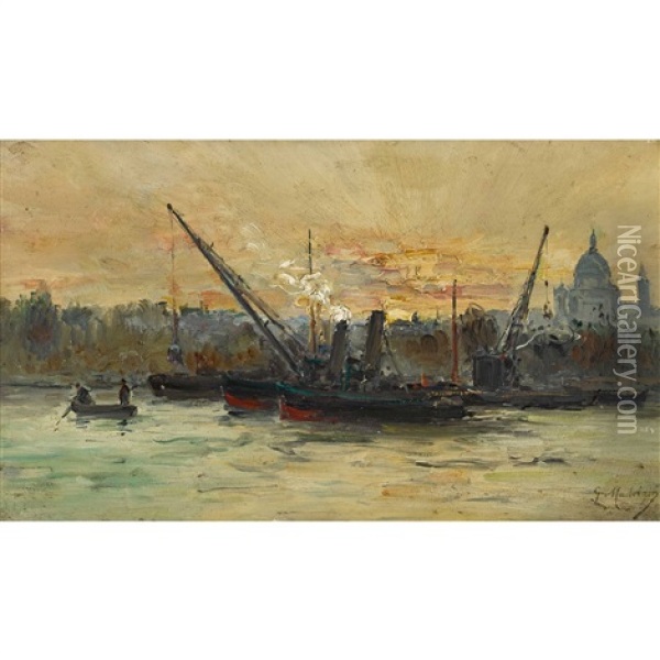 Le Port Oil Painting - Gustave Madelain