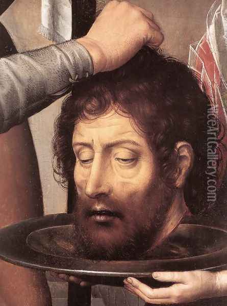 St John Altarpiece (detail-2) 1474-79 Oil Painting - Hans Memling
