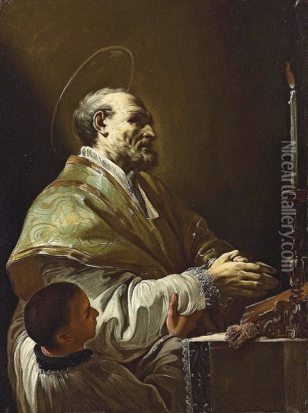 Saint Philip Neri Oil Painting - Corrado Giaquinto