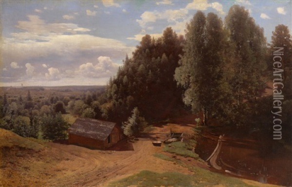 Mill In The Forest Clearing Oil Painting - Vladimir Donatovitch Orlovsky