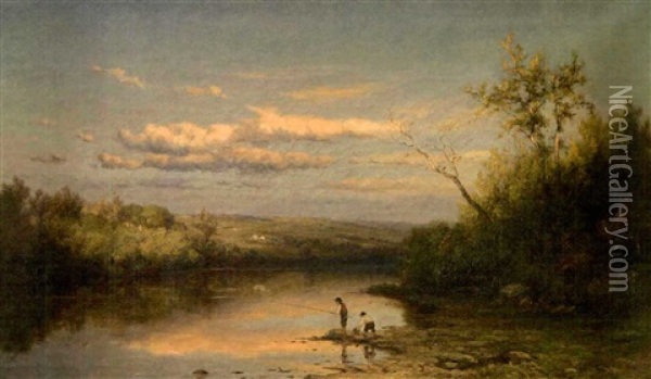 The Housatonic River, Near Milford, Connecticut Oil Painting - Hendrik Dirk Kruseman van Elten