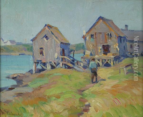 Provincetown Shore Huts Oil Painting - Mabel May Woodward