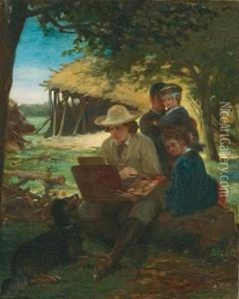 The Painting Lesson Oil Painting - Henry Bacon