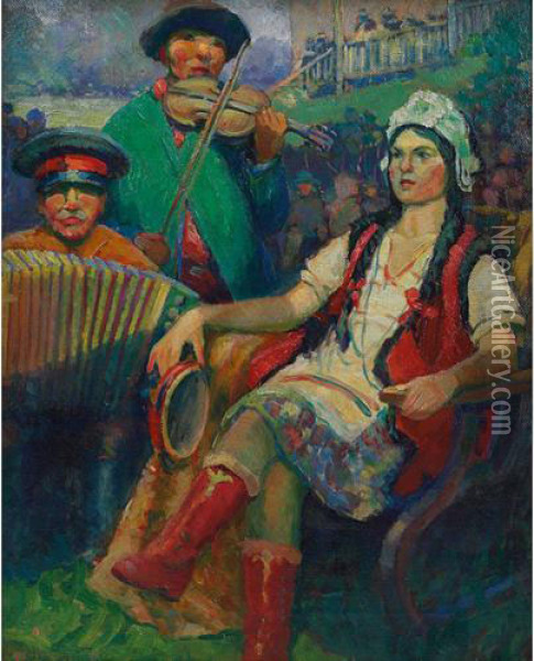 Gypsies Oil Painting - Henry Charles Hannig
