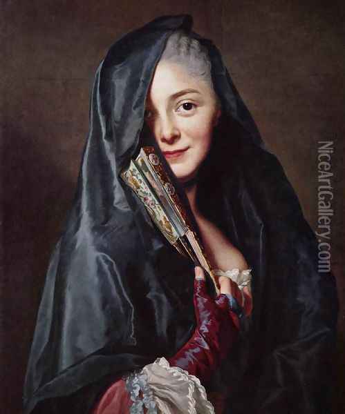 The Lady with the Veil (The Artist's Wife) Oil Painting - Alexander Roslin