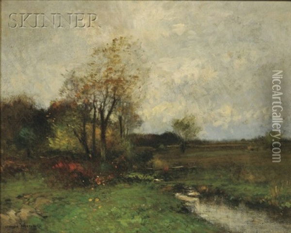 Early Autumn Landscape With Stream Oil Painting - John Francis Murphy
