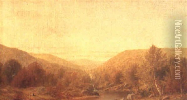 Creek In Hills Oil Painting - Charles Wilson Knapp