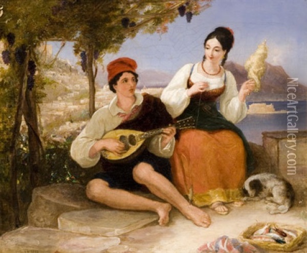 Serenta Nel Golfo Di Napoli Oil Painting - Thomas Uwins