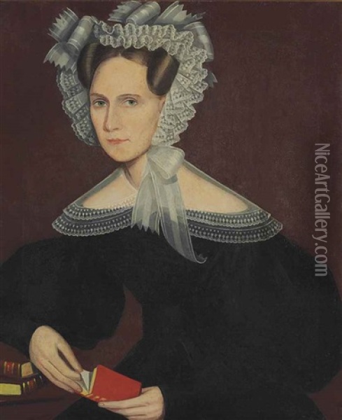 Portrait Of Miss A. E. Allen Oil Painting - Ammi Phillips