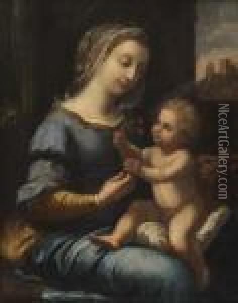 La Madone Des Oeillets Oil Painting - Raphael (Raffaello Sanzio of Urbino)
