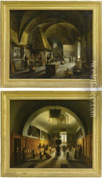 Interni Della Certosa Di Padula Oil Painting - Vincenzo Abbati
