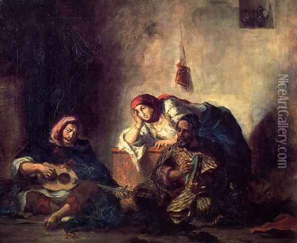 Jewish Musicians of Mogador Oil Painting - Eugene Delacroix