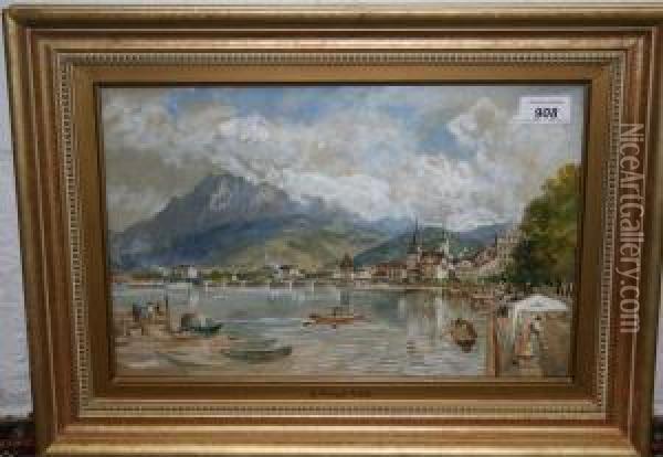 View Of Luzzara Oil Painting - Arthur Perigal