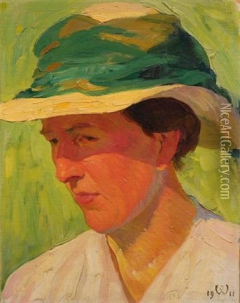Portrat Bertha Weber-herber Oil Painting - Johannes Weber