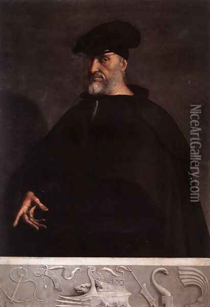 Portrait of Andrea Doria c. 1526 Oil Painting - Sebastiano Del Piombo