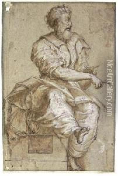 Saint Mark Oil Painting - Perino del Vaga (Pietro Bonaccors)
