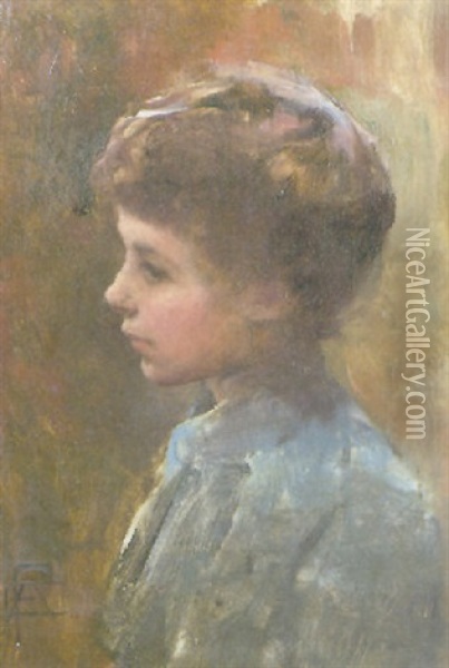 Boy's Head Oil Painting - Elizabeth Adela Forbes