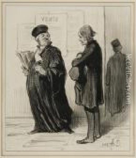 Mon Cher Monsieur... Oil Painting - Honore Daumier