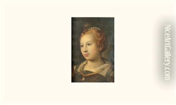 Jeune Femme Au Collier De Perles Oil Painting - Bernaert de Ryckere