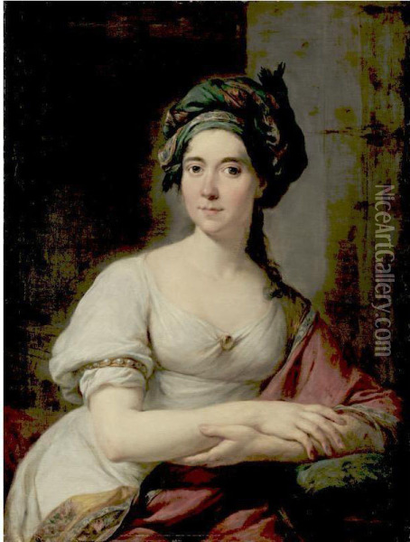 Portrait Of A Noble Woman Oil Painting - Marcello Bacciarelli