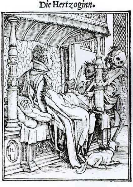 Death and the Lady Oil Painting - Hans Holbein the Younger