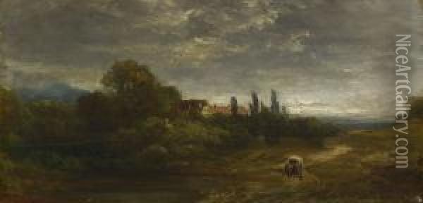 Pferdefuhrwerk Auf Der Landstrase Oil Painting - Eduard I Schleich
