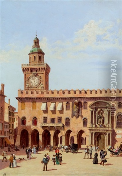 Palazzo Communale In Bologna Oil Painting - Antonietta Brandeis