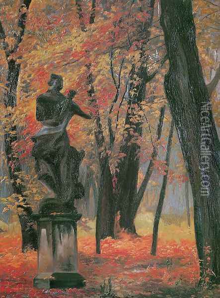 Branicki Park in Bialystok Oil Painting - Jozef Zimmermann
