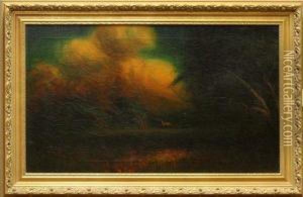 Storm - Evening Oil Painting - J. Stuart