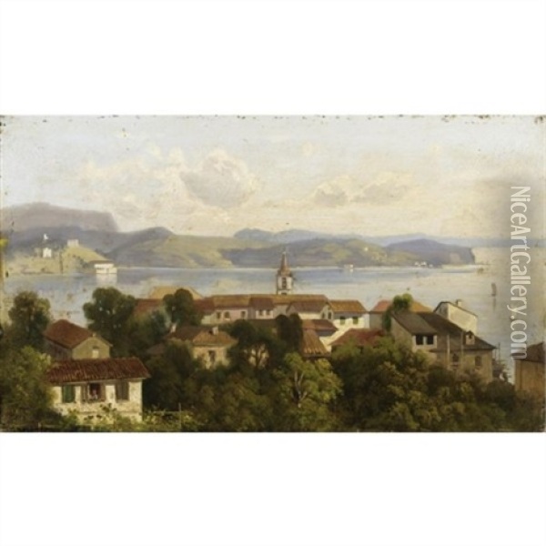 Paesaggio Lacustre Oil Painting - Giovanni Battista Ferrari