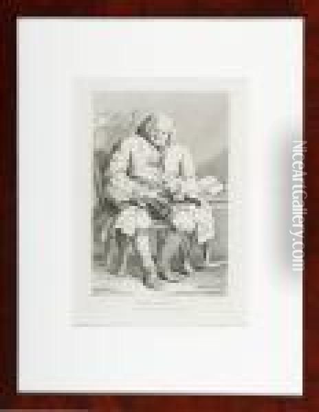 Simon Lord Lovat. Engraving. 37 X 25 Cm Oil Painting - William Hogarth