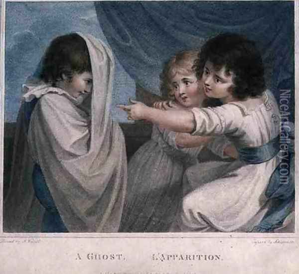A Ghost, engraved by Luigi Schiavonetti (1765-1810), pub. by T. Simpson, 1791 Oil Painting - Richard Westall