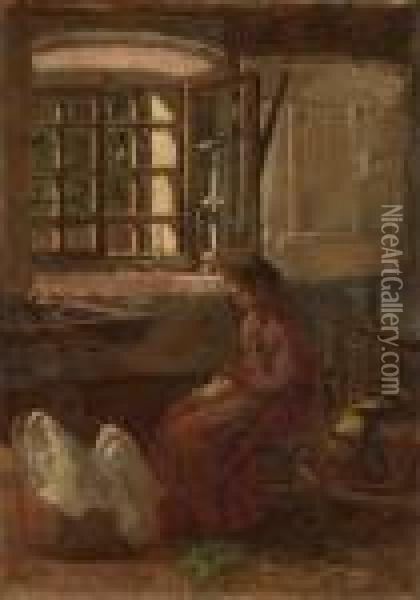 Il Lavoro Oil Painting - Giovanni Segantini
