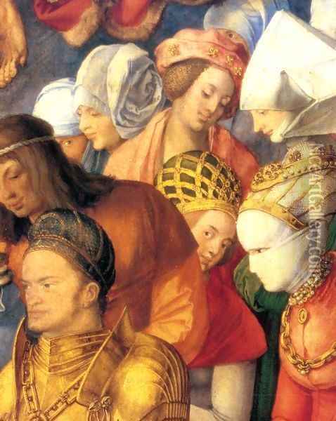The Adoration of the Trinity (detail) 4 Oil Painting - Albrecht Durer