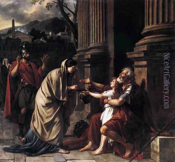 Belisarius Receiving Alms 1781 Oil Painting - Jacques Louis David