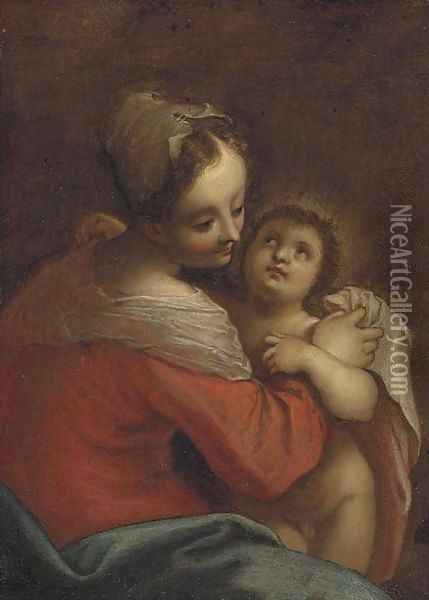 The Virgin and Child Oil Painting - Hans Von Aachen