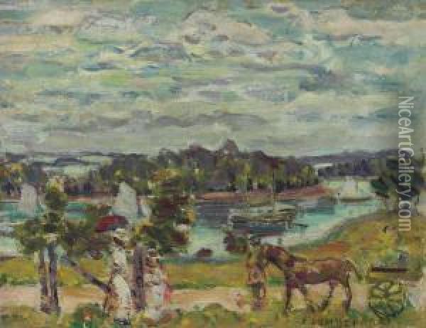 Brooksville, Maine Oil Painting - Maurice Brazil Prendergast