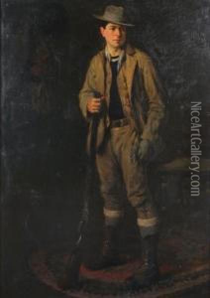 The Hunter, Circa1919 Oil Painting - Francis Luis Mora