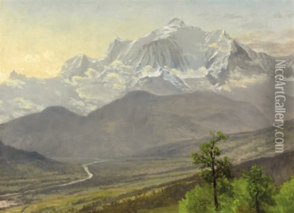 Mont Blanc (french Alps) Oil Painting - Albert Bierstadt