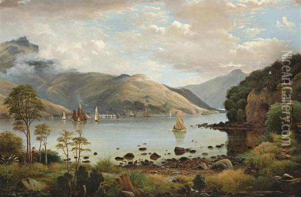 Akaroa, New Zealand Oil Painting - John Gibb