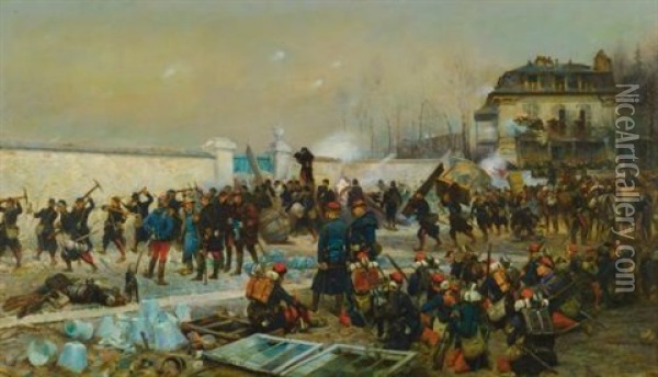 Champigny; Decembre 1870 Oil Painting - Edouard Jean Baptiste Detaille