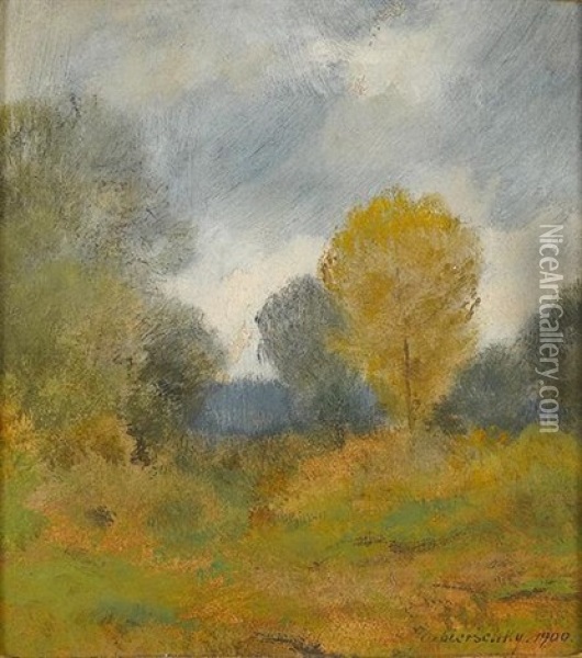 Waldige Landschaftspartie Im Herbst Oil Painting - Erich Kubierschky