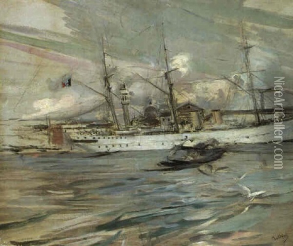 Imbarcazione Nel Bacino Di San Marco A Venezia Oil Painting - Giovanni Boldini