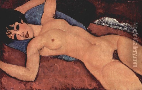 Reclining Nude 3 Oil Painting - Amedeo Modigliani