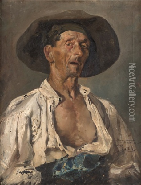 Hombre Con Sombrero Oil Painting - Vicente Castell Domenech