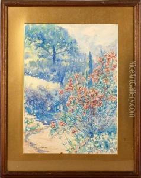 Flower Garden Oil Painting - Thomas Buford Meteyard