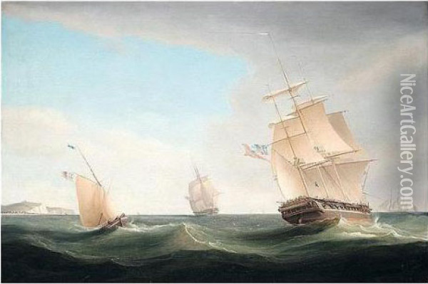 Shipping Off Dover Oil Painting - William Huggins