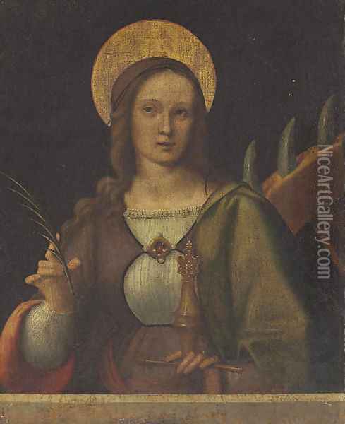 Saint Catherine Oil Painting - Milanese School